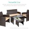Best Choice Products Set of 2 Multipurpose Patio Wicker Ottomans w/ Removable Cushions, Steel Frame
